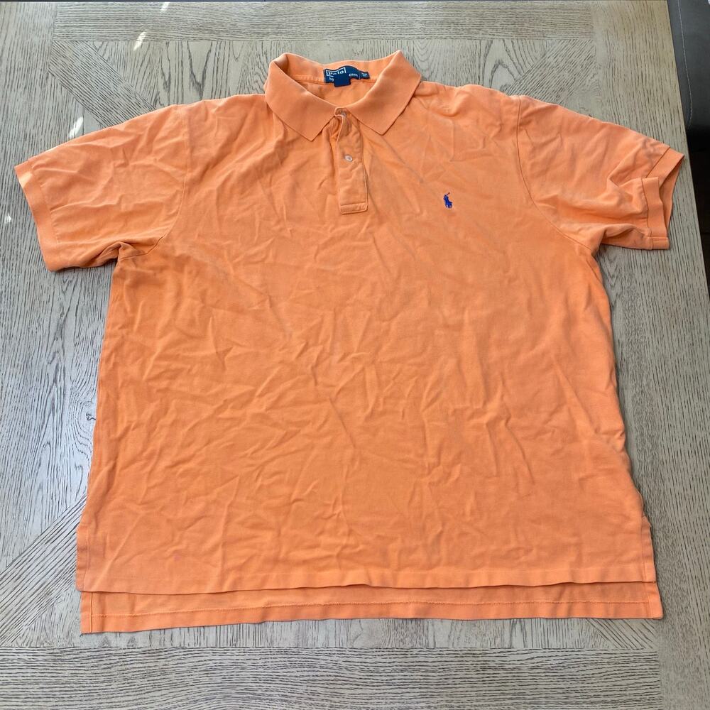 Polo Ralph Lauren Men's‎ 2XB Solid Orange Short Sleeve Polo Shirt